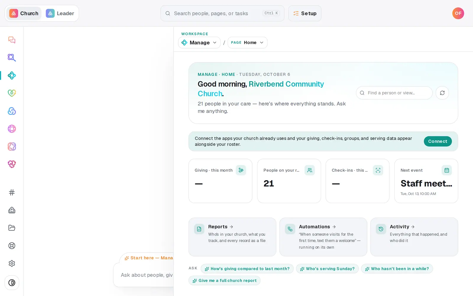 In **Manage**, choose **Registrations** from the page menu