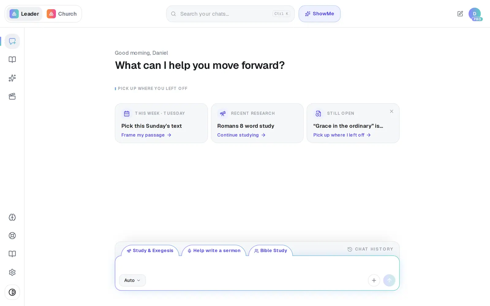 In a new chat, ask for it — “Build a first-time guest follow-up process for our church”